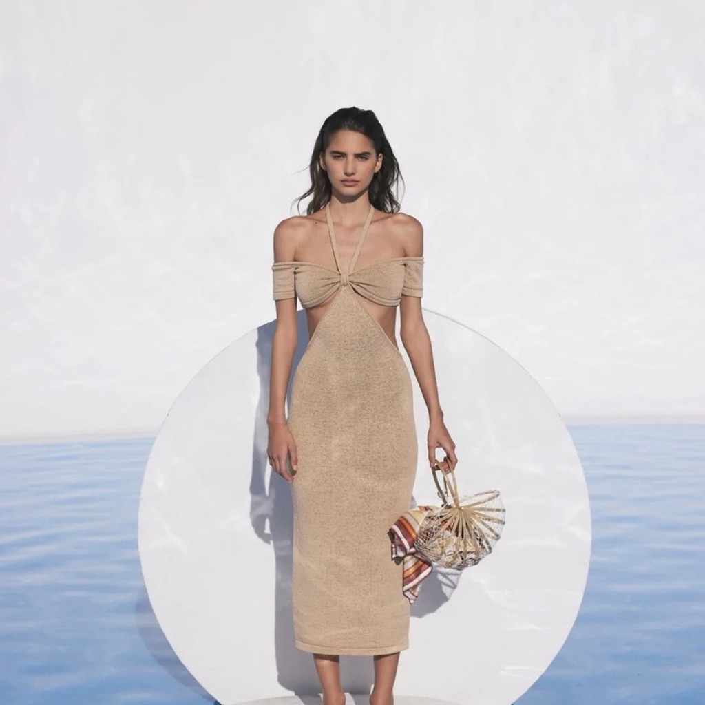 Cult Gaia Alicia Knit Dress In Sand Nwot